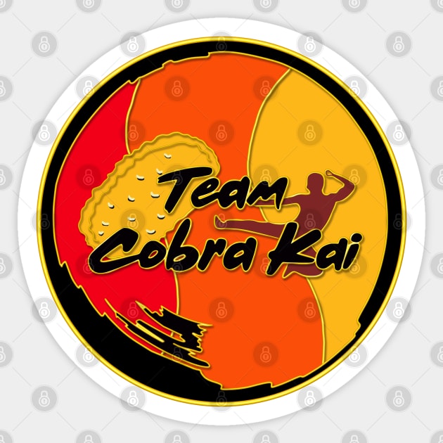 Hashbrown Team Cobra Kai ! Enamel Sticker by gorilaboss